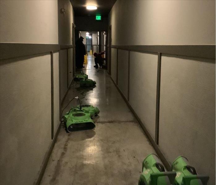 SERVPRO equipment in hallway